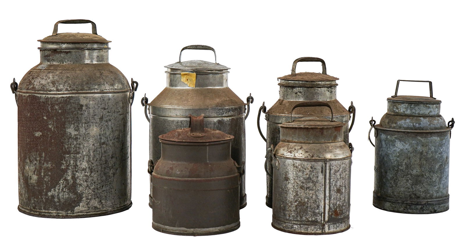Group of 6 Tin Milk or Cream Pails (1 of 5)