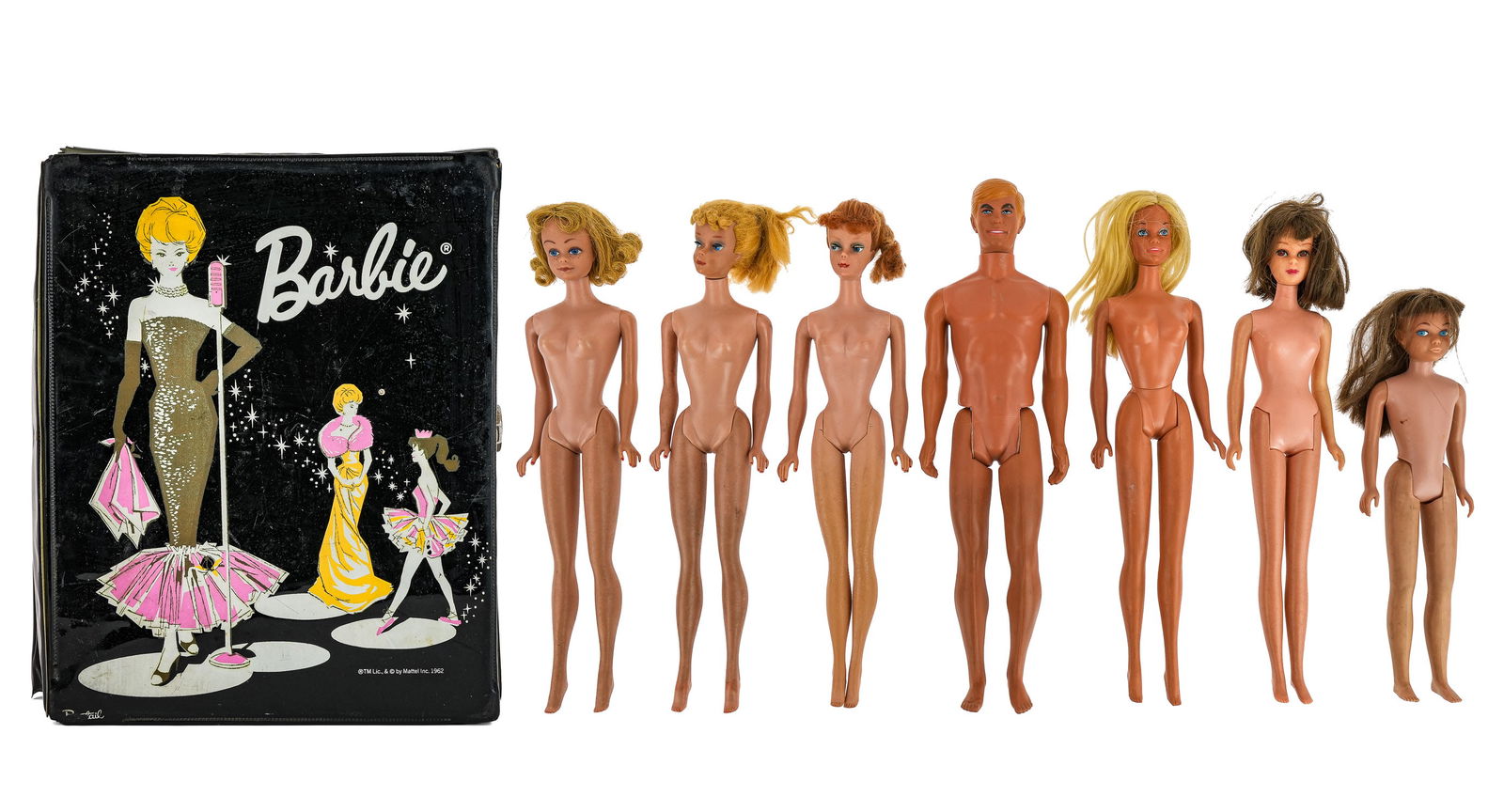 1960 Ponytail Barbies, Midge, Other Dolls, Case (1 of 11)