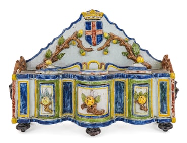 18th c Faience Pottery Writing Stand