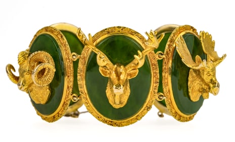 Yellow Gold & Jade North American Sportsman Bracelet