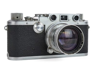 Leica III Model F Camera with Summitar Lens, Case