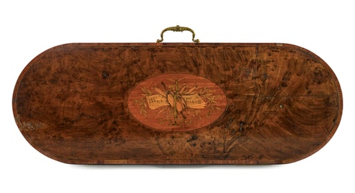 Outstanding 19th c English Inlaid Mahogany Violin Case