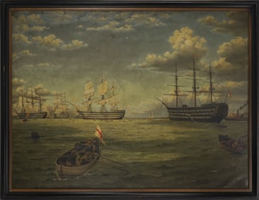 early 19th c English School Naval Scene