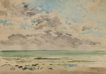James Abbott McNeill Whistler (AM 1834-1903) Seascape in Greys and Silver
