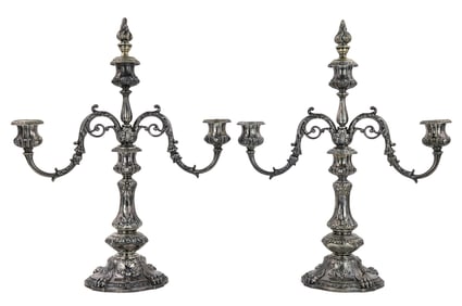 Pr. Gorham Sterling Silver Lion Candelabra