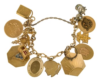 14k Yellow Gold Charm Bracelet