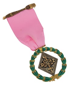 Masonic Yellow Gold & Enamel Medal