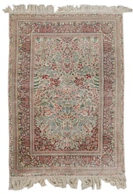 Fine Late 20th c Persian Silk Area Rug