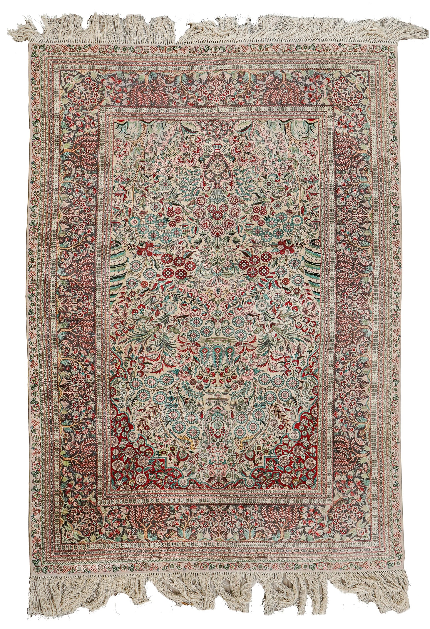 Fine Late 20th c Persian Silk Area Rug (1 of 4)