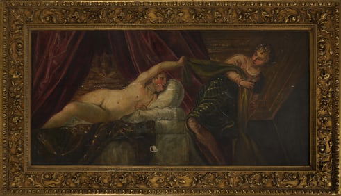 19th c Boudoir scene after Tintoretto