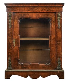 19th c Continental Olivewood Curio Cabinet