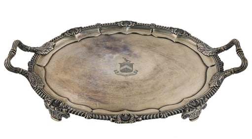 1814 London Double Handled Silver Serving Tray