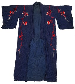 Chinese Silk Floral Needlework Robe