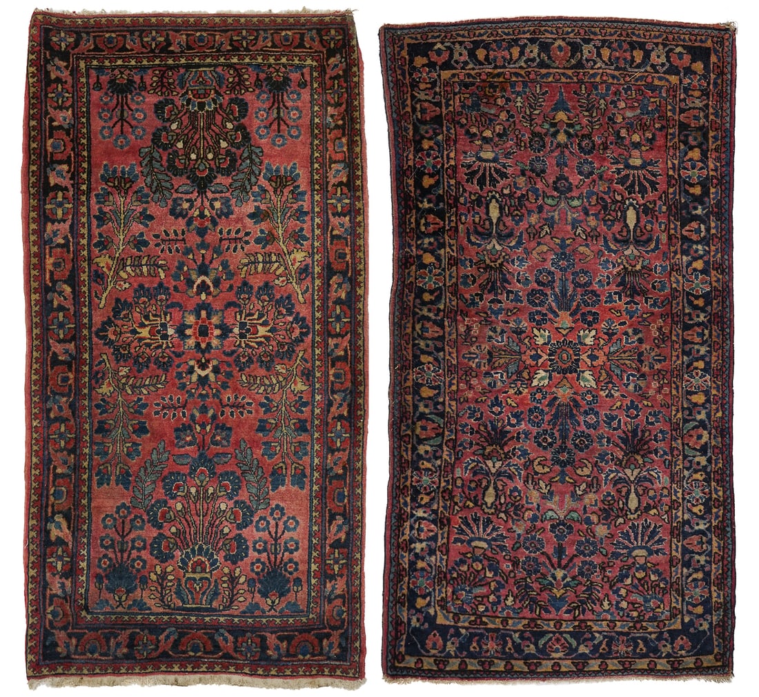 2 Mid 20th c Persian Sarouk Area Rugs (1 of 9)