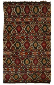 Mid 20th c Turkish Tribal Flatwoven Kilim