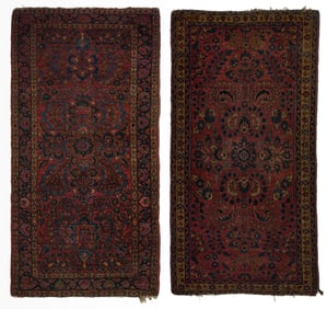 2 Mid 20th c Persian Sarouk Area Rugs
