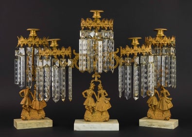 Victorian Gilt Girandole Set