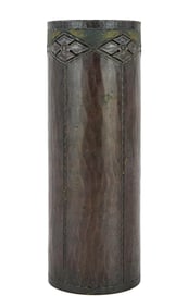 Roycroft Cylindrical Hammered Copper Vase