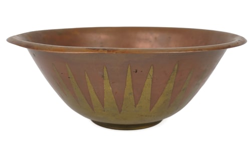 Roycroft Arts & Crafts Copper & Brass Center Bowl