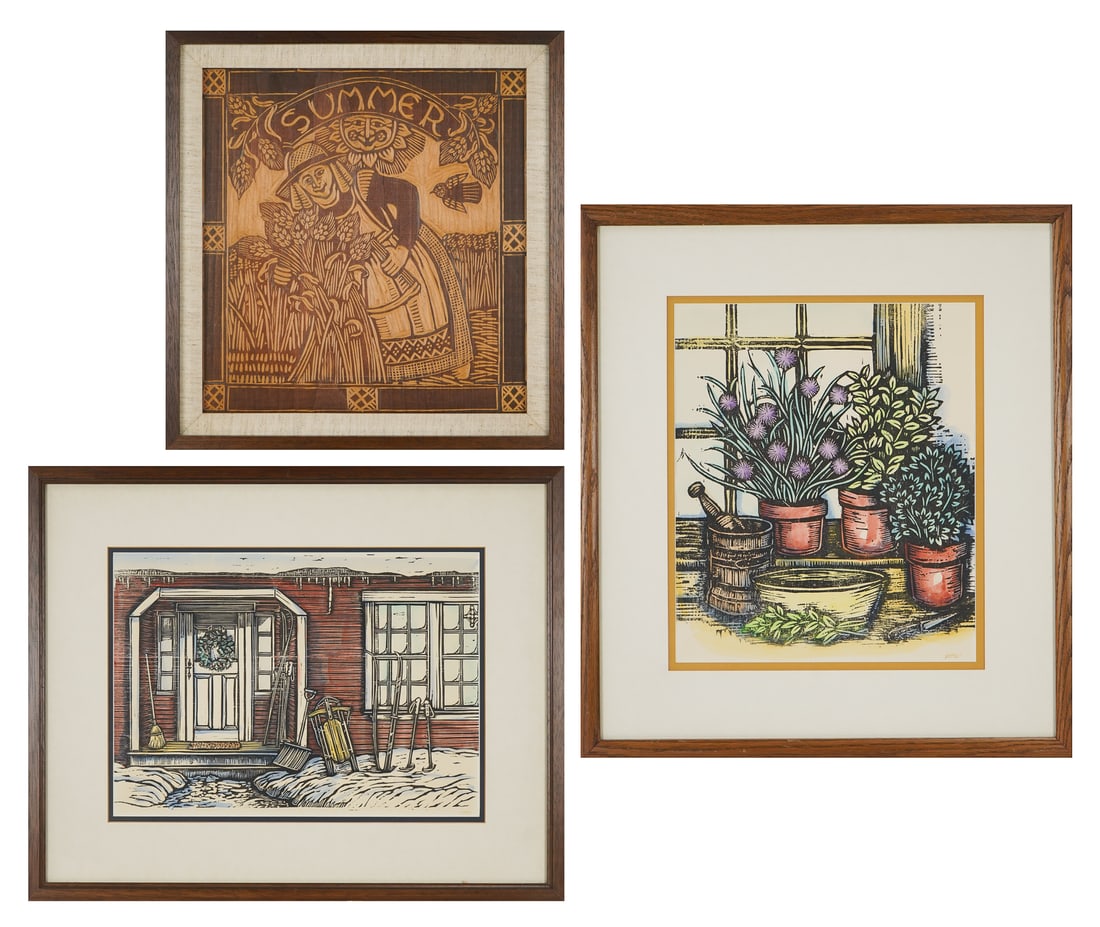 Group of Mary Azarian (Vermont 1940-) Printing Block and Prints (1 of 8)