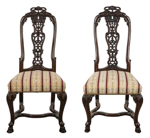 Pair Queen Anne Chairs
