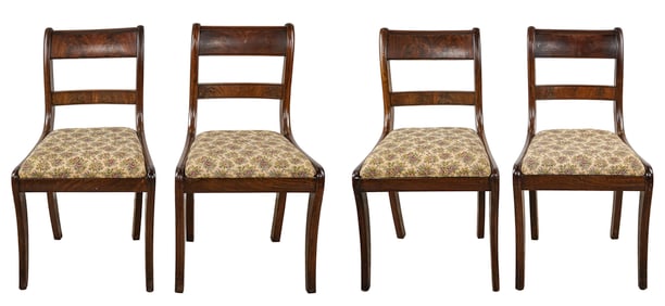 Set of 4 Empire Mahogany Chairs