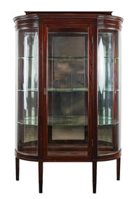 Mahogany Curve Glass China Cabinet