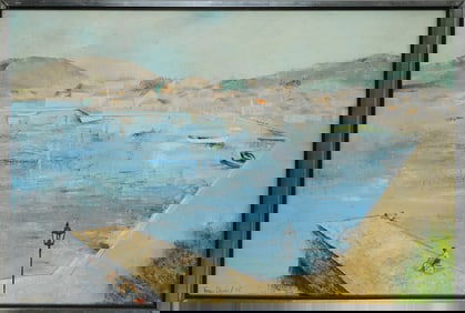 Fran Davis (AM 20th c) Caribbean scene