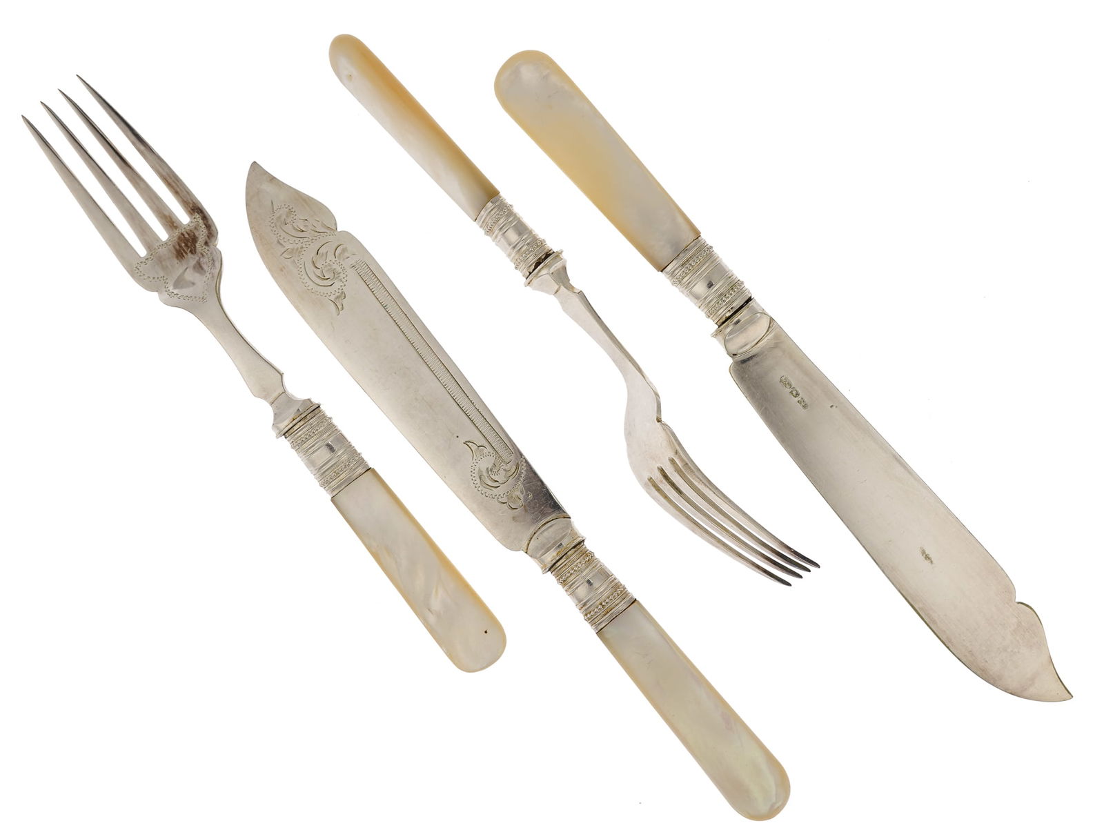 Cased Set of Mother of Peal Handled Cutlery (1 of 3)