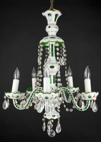 Bohemian Emerald Cased Cut To Clear Chandelier