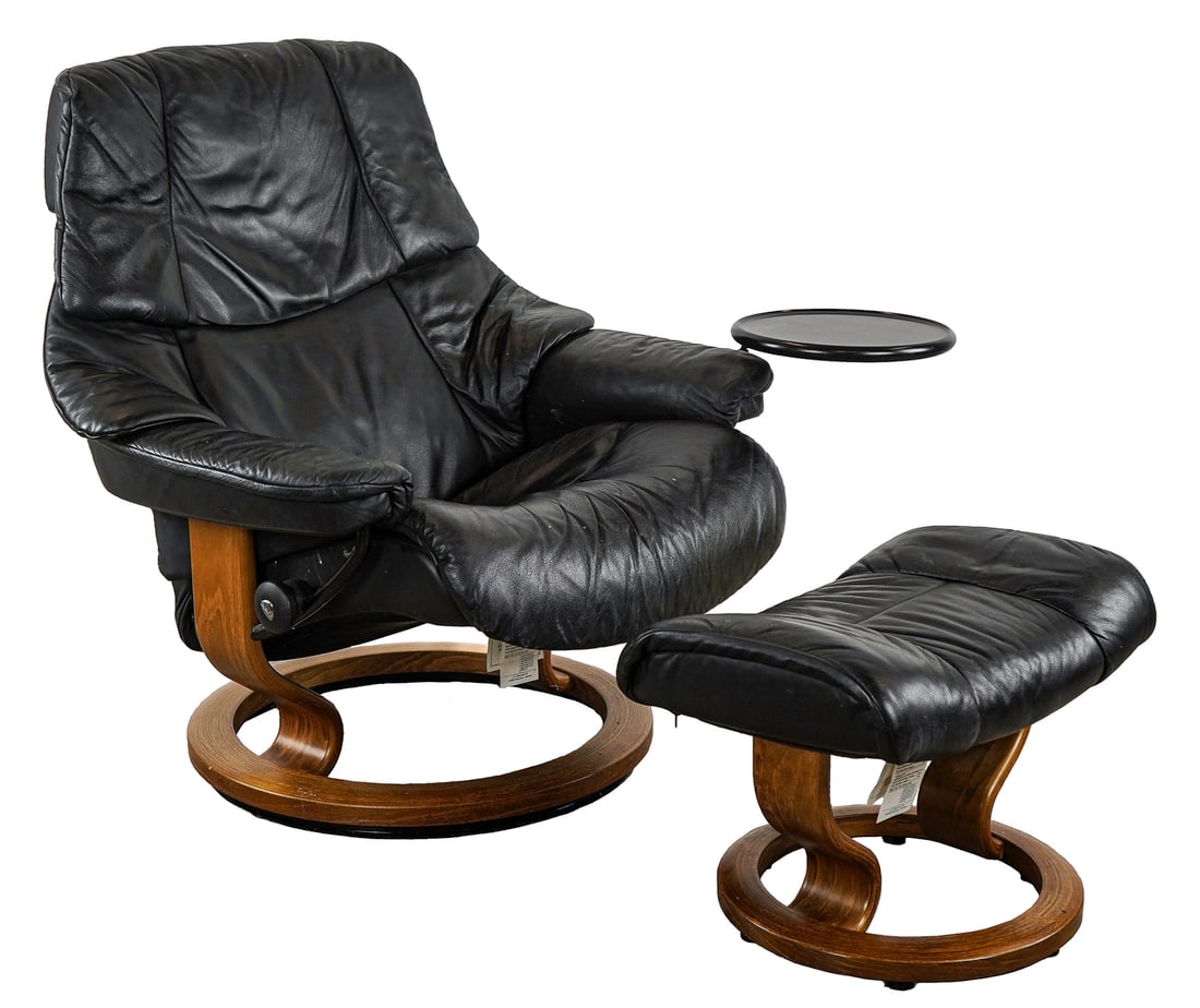 Ekornes Stressless Leather Lounge and Ottoman (1 of 4)