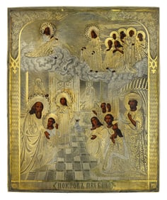 1879 Russian Icon Mother of God Pokrov