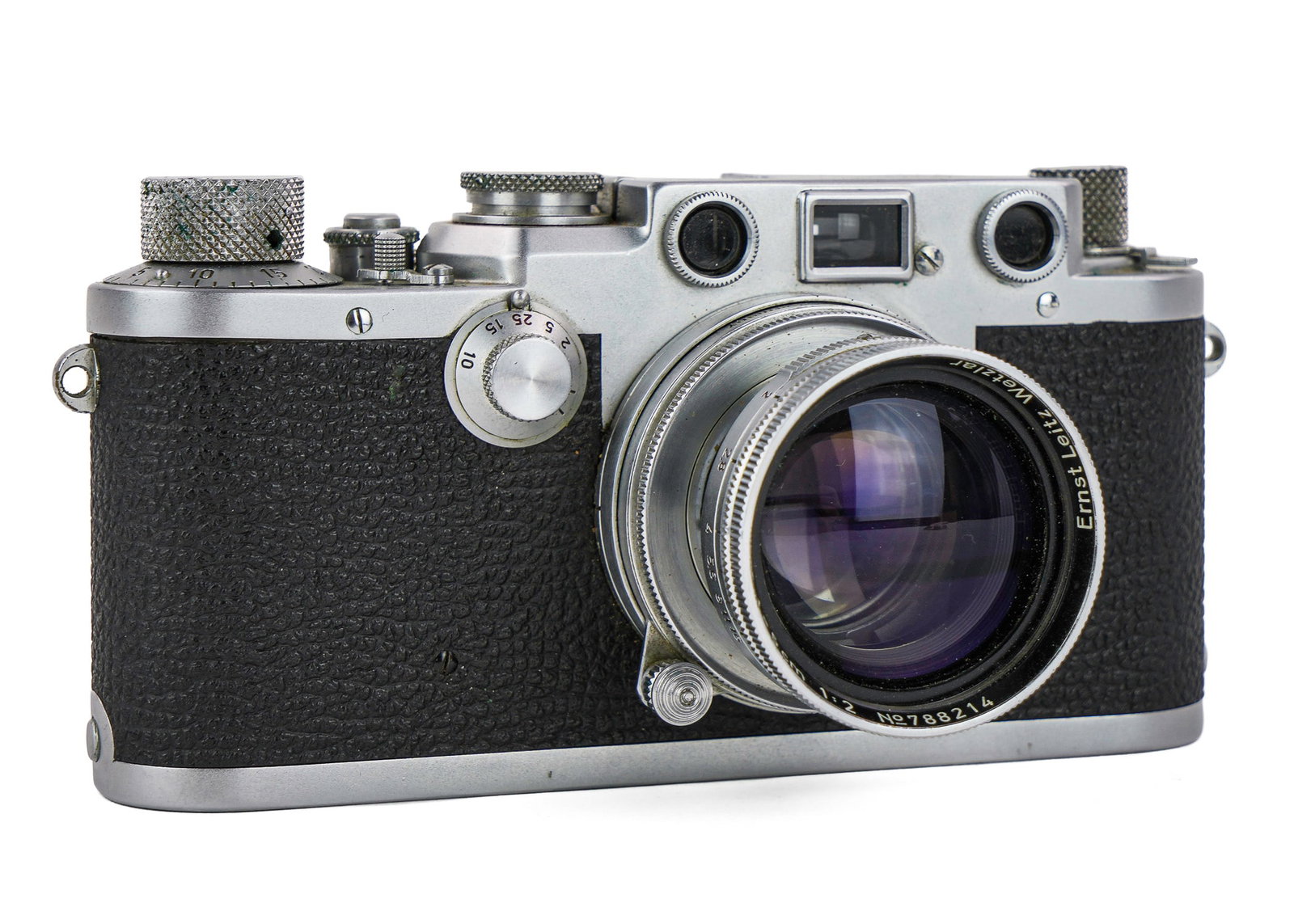 Leica III Model F Camera w/ Summitar 1:2 50 mm Lens: Leica III Model F Camera w/ Summitar 1:2 50 mm lens, ser # 612484
