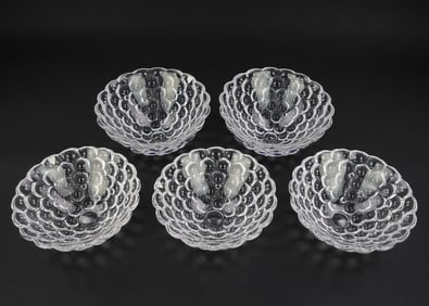 5 Orrefors Anne Nilsson Raspberry Bowls