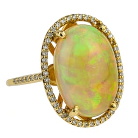 Opal & Diamond Ring