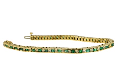 Diamond & Emerald Tennis Bracelet