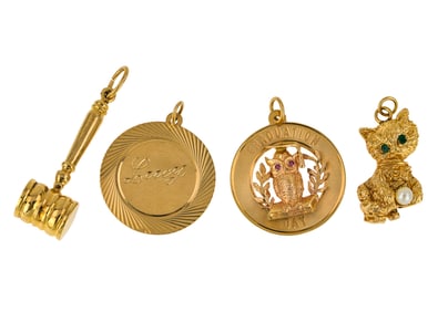 4 14k Yellow Gold Charms