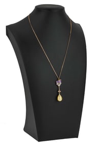 Victorian Pearl & Enamel Flower Necklace