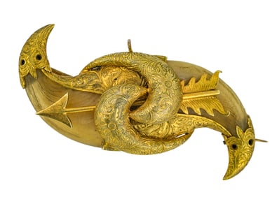 Antique Indo 22k Claw brooch