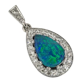 Opal & Diamond Pendant