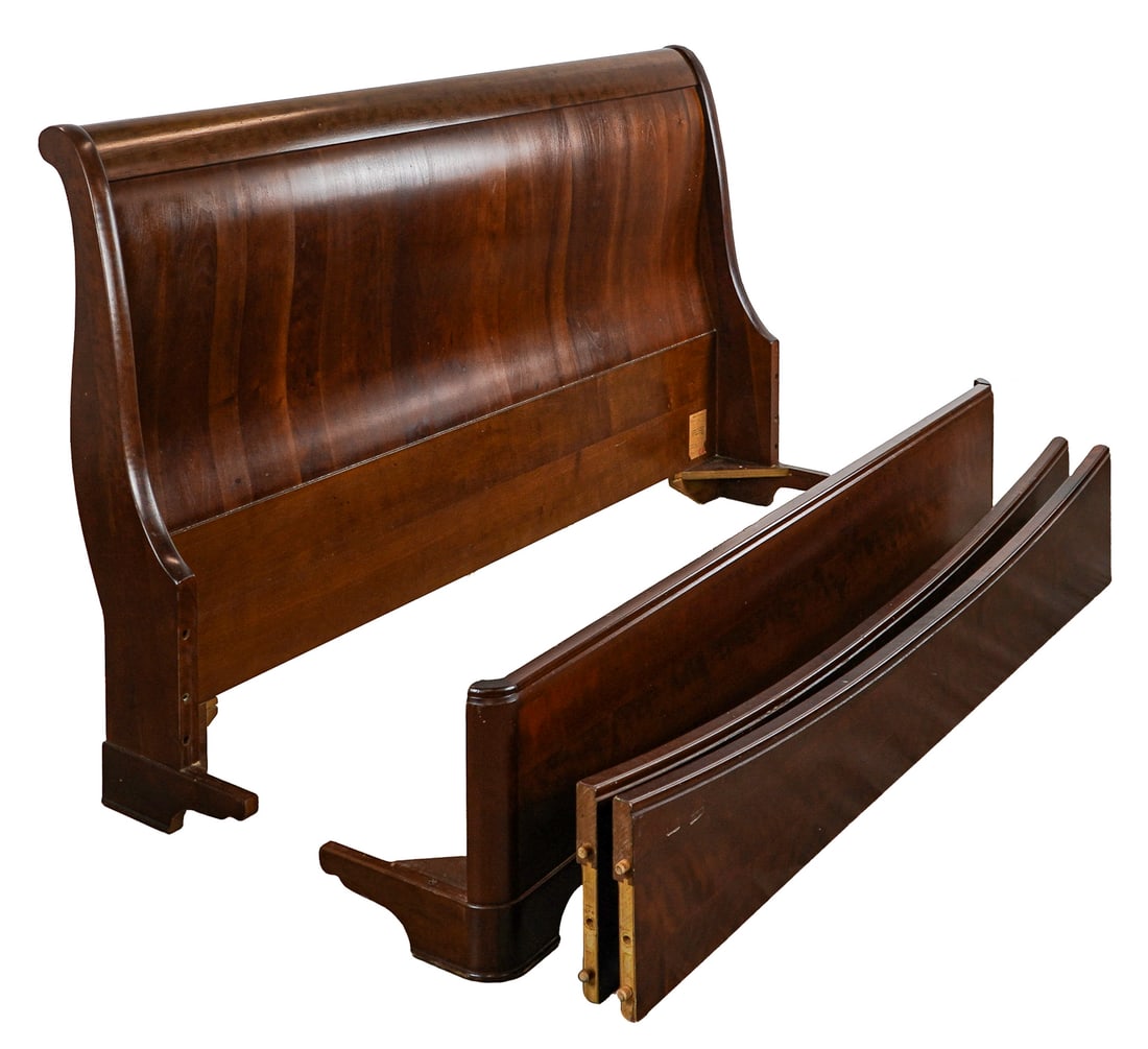 Grange Cherry Queen Size Sleigh Bed: Custom Grange Company Cherry European queen size sleigh bed.