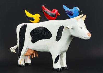 Ian Fancey (CA Contemporary) Cow with Birds