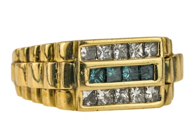 Men's 14k Diamond Colored Diamond Ring