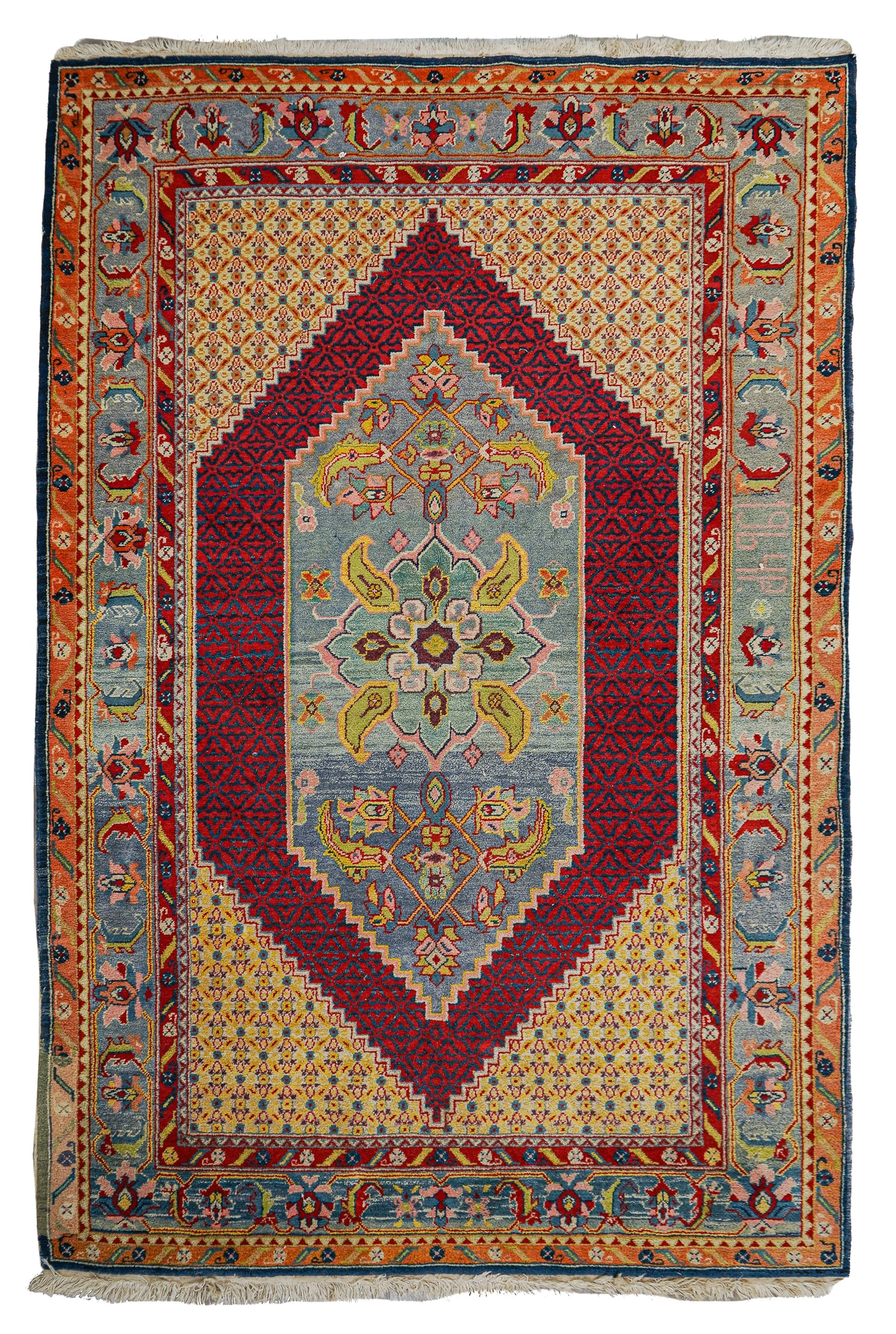 Contemporary Persian Area Rug: Contemporary Persian area rug, dated or signed in the weave, 4' 5" x 6' 11"