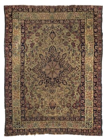 Antique Persian Kashan Area Rug