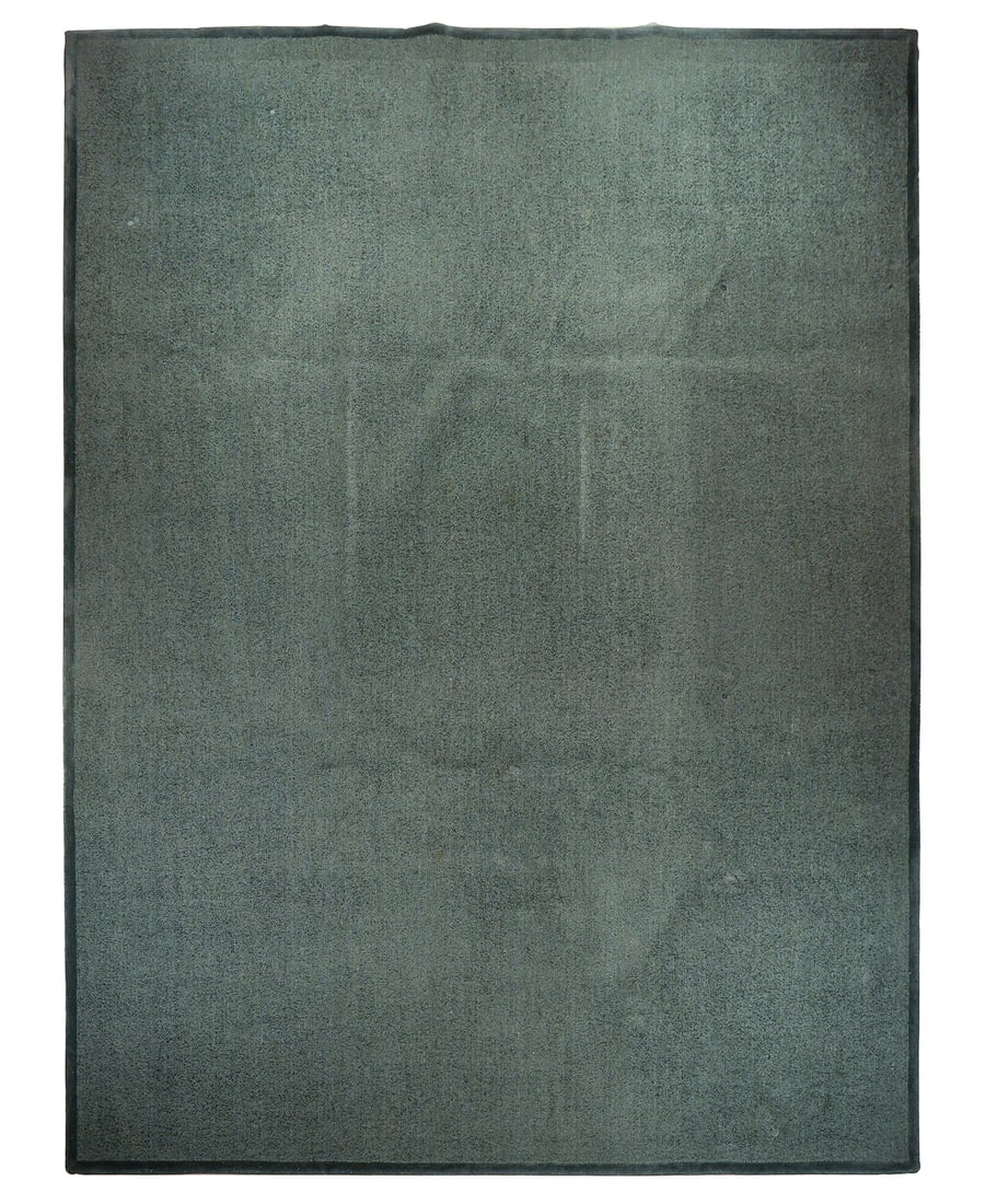 Edward Fields NYC Custom Main Carpet: Edward Fields NYC Custom Main Carpet, green with darker green border, 13' x 14 2"