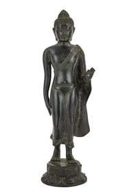 19th c SE Asian Bronze Buddha