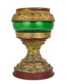 Antique Burmese Gilt Lacquer Monk's Bowl