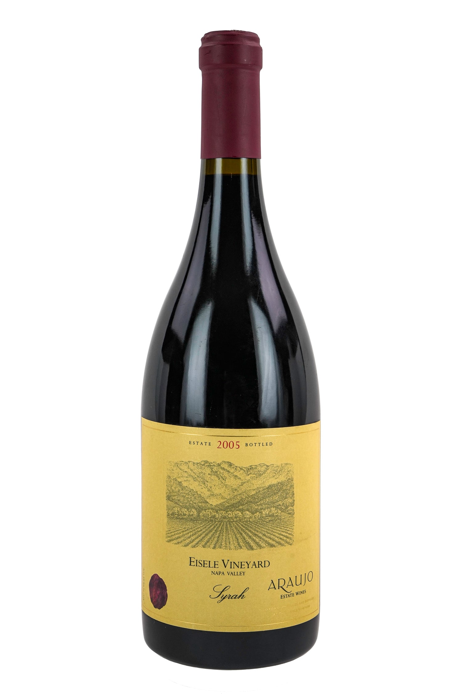6 Bottles Eisele Vineyard Syrah Red Wine: 6 bottles of Eisele Vineyard Napa Valley Syrah red wine. 2 2005 bottles, 3 2006 bottles, and 1 2007 bottle. Overall good condition. Sold to benefit The Lake Champlain Land Trust. Local Pick up only