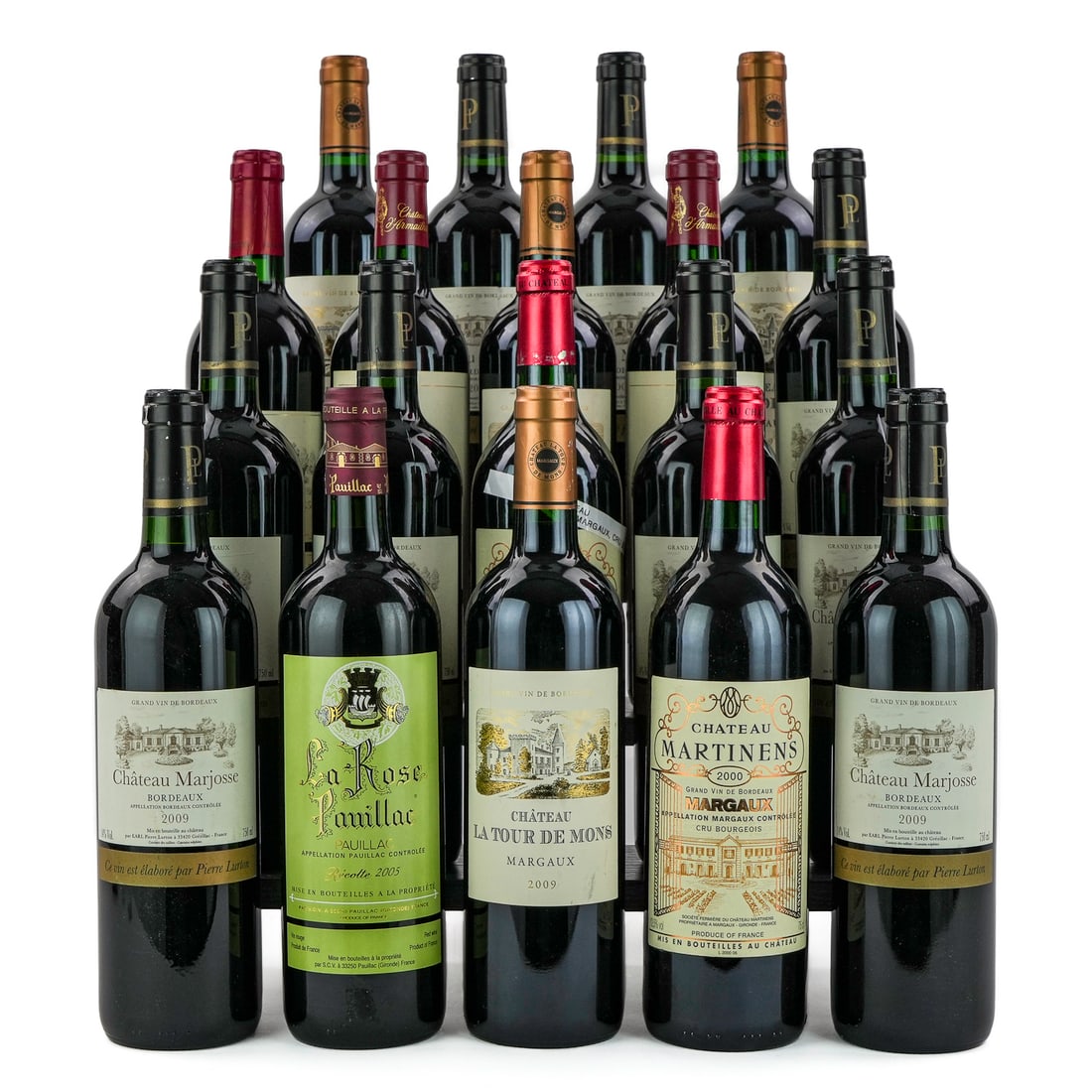 19 Bottles French Red Wine: 19 Bottles of French red wine including 9 2009 Chateau Marjosse, 4 2009 Chateau La Tour De Mons, and others. Sold to benefit The Lake Champlain Land Trust. Local Pick up only